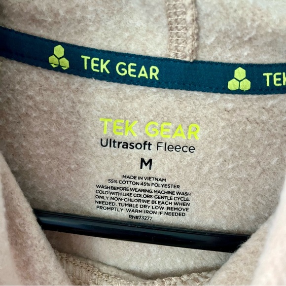 Tek Gear Men’s Hoodie Ultrasoft Fleece Medium Khaki - Picture 4 of 4